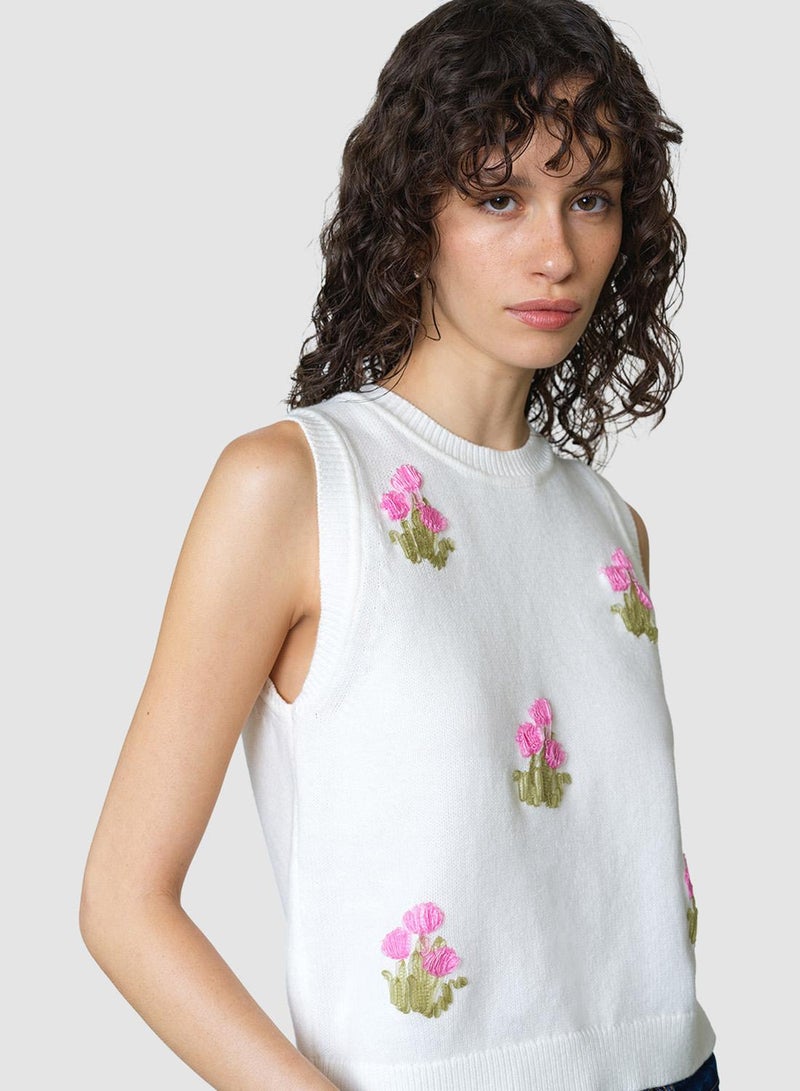 French Connection Junie Floral Applique Vest - Image 1