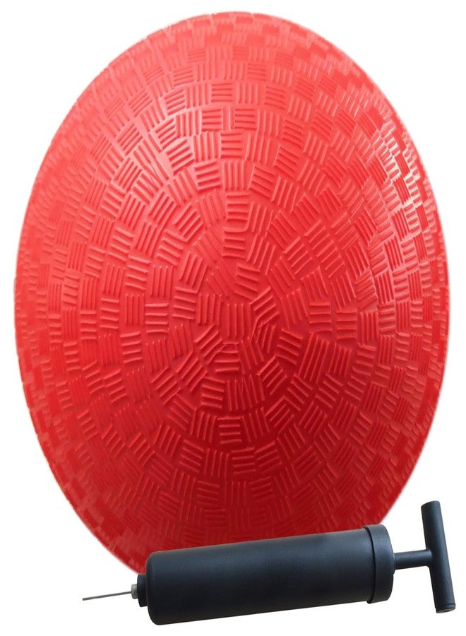 AppleRound 10-inch Playground Ball with Air Pump - Dodgeball, Handball, Kick Ball for Camps and Schools, Red - Image 2