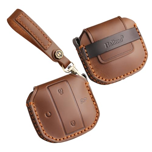 Ysbxitu Key Fob Case with Keychain Clip Compatible with Chery Jetour Freedom Shanhai T1 Traveller 2024 2025 Intelligent Auto Key fob Cover Natural top Layer Cowhide Brown - Image 1