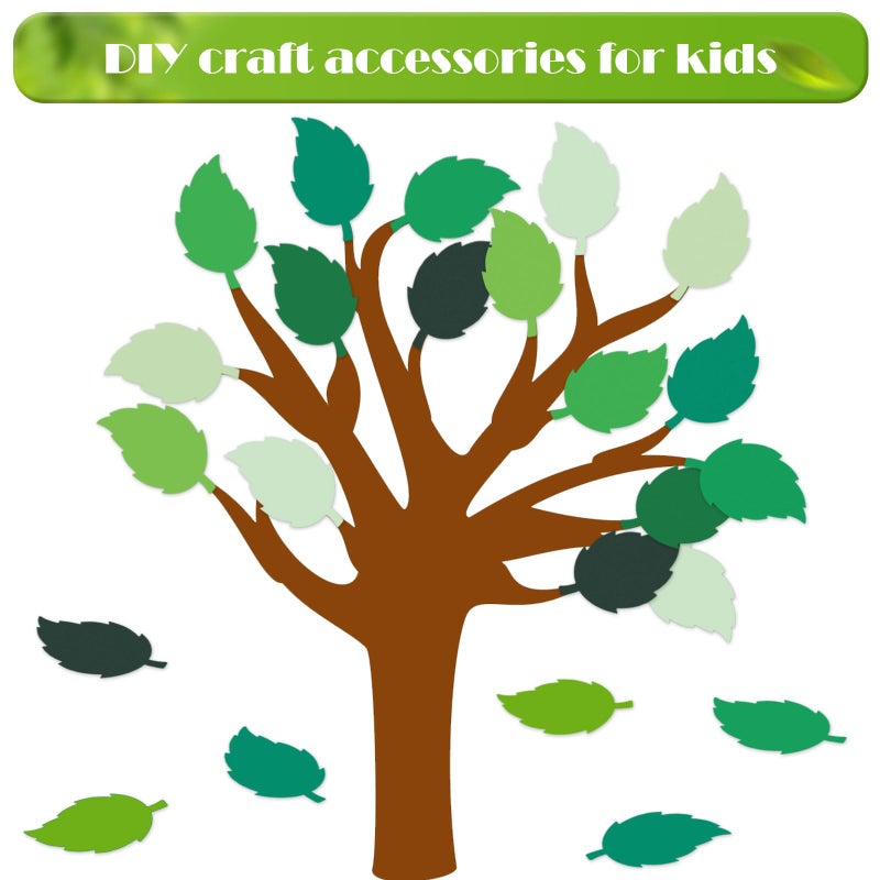 MixTeach 200 Pcs Paper Leaf Cutouts Assorted Green Color Leaf Cut Outs 4 Inch Paper Leaves Shapes Die Cut Spring Summer Classroom Decor for Bulletin Board DIY Craft Project Party Wall Decoration - Image 5
