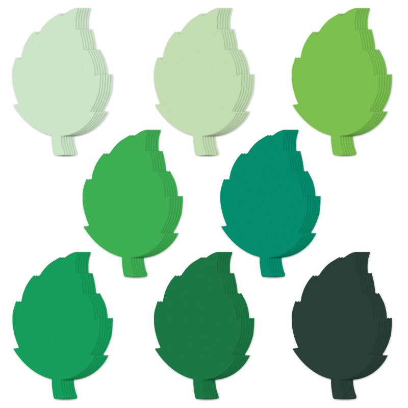 MixTeach 200 Pcs Paper Leaf Cutouts Assorted Green Color Leaf Cut Outs 4 Inch Paper Leaves Shapes Die Cut Spring Summer Classroom Decor for Bulletin Board DIY Craft Project Party Wall Decoration - Image 1