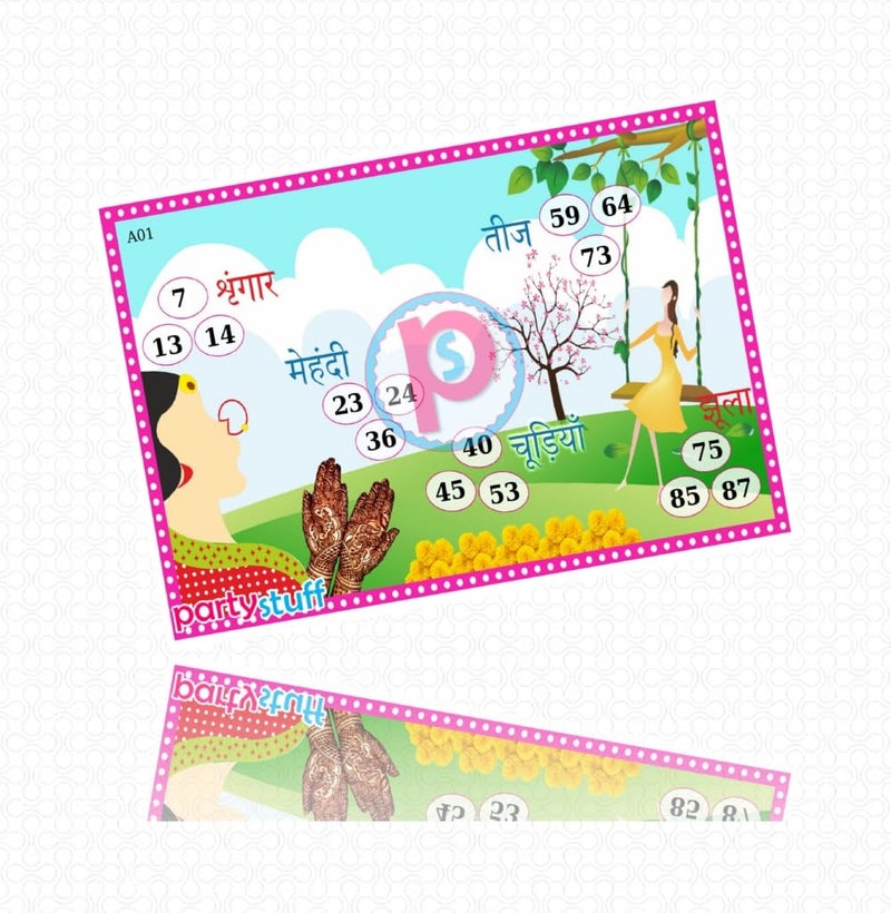 PartyStuff Tambola Housie Tickets - Teej kukuba (16 Piece) - Image 2
