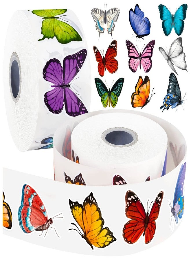 TORINALITAL 1600 PCS Butterfly Roll Stickers, 16 Styles Butterfly Stickers for Kids, Waterproof and Sun-Proof 3D Roll Stickers for Parties, Walls, Scrapbooks, Envelopes, Birthday and Greeting Cards - Image 1