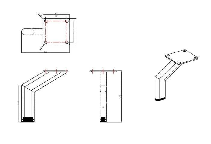 Dcloud Furniture Metal Legs4pcs Modern Sofa Leg Metal Legs for Furniture Modern Furniture Legs DIY Sofa Feet with Screws 6 Ich - Image 3