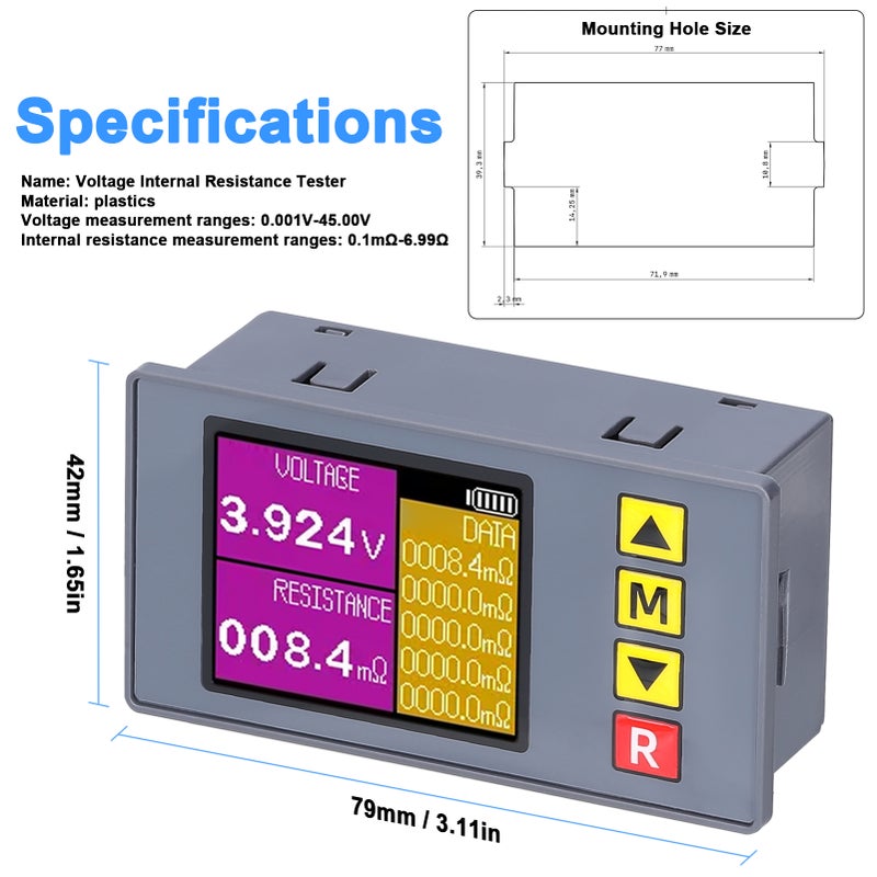 TS457 Entry-Level Voltage Internal Resistance Tester AC 4-Wire Kelvin Method Professional Voltage Meter Internal Resistance Test Device - Image 3
