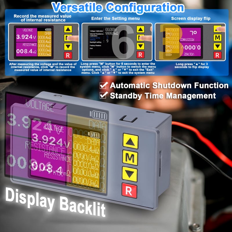 TS457 Entry-Level Voltage Internal Resistance Tester AC 4-Wire Kelvin Method Professional Voltage Meter Internal Resistance Test Device - Image 4