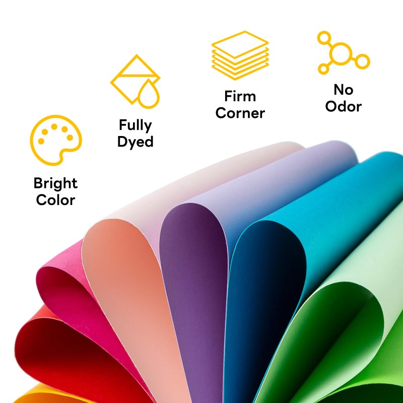 Goefun 50 Sheets Colored Paper 8.5 x 11 Assorted, Goefun Colored Cardstock 25 Colors 65lb Multicolor Construction Paper for Crafts & Scrapbooking - Image 3