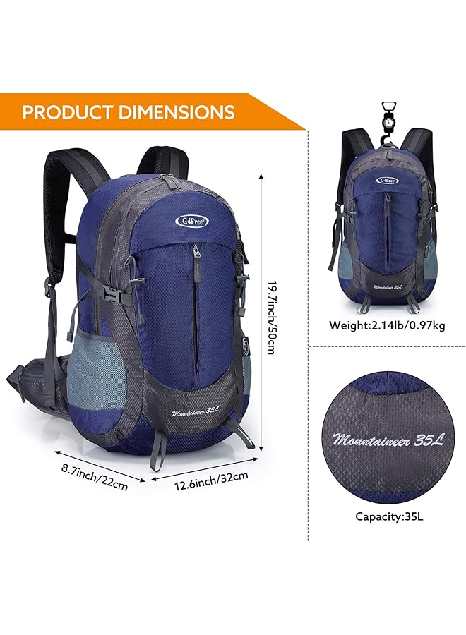 G4Free 35L Waterproof Hiking Backpack Outdoor Rucksack Trekking Daypack for Camping Hiking Backpacking Climbing with Rain Cover - Image 2