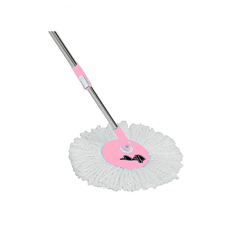 TT Spin Mop Extendable Handle with Microfibre Refill Stainless Steel White - Image 2