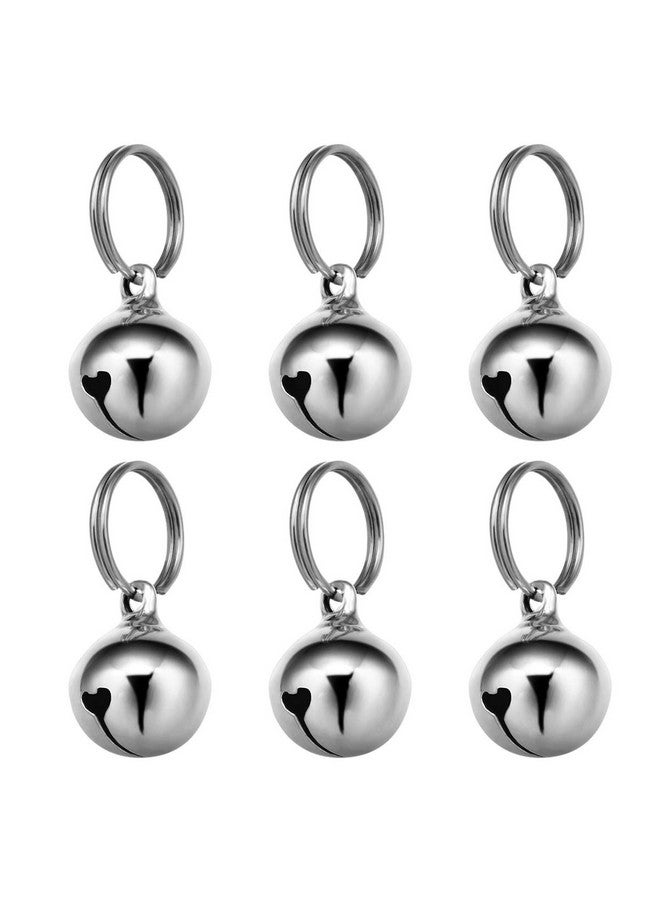 UKCOCO Pet Collar Pendant-6Pcs Cat Collar Bells Copper Bell Training Charm Pendants For Pet Cat Dog Necklace Collar (Silver) - Image 1