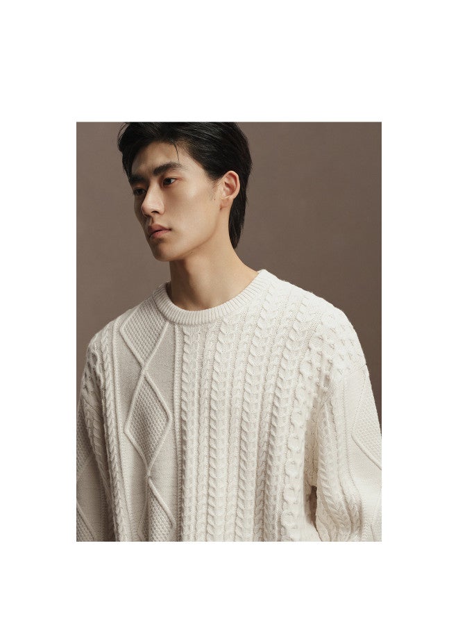 Waxbird Men's Winter Cable Knit Sweater Lazy Sweater Skin-friendly Glutinous Rice Fleece Men's Sweater - Image 5