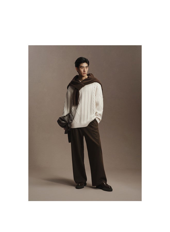 Waxbird Men's Winter Cable Knit Sweater Lazy Sweater Skin-friendly Glutinous Rice Fleece Men's Sweater - Image 3