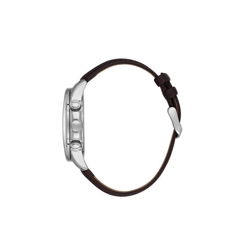 دانيل كلاين سوار رجالي من الجلد | علبة من سبيكة فضية | تناظري | قرص دائري أخضر داكن منقوش | حركة كوارتز يابانية | حصري | مقاومة للماء حتى عمق 50 مترًا - Image 2