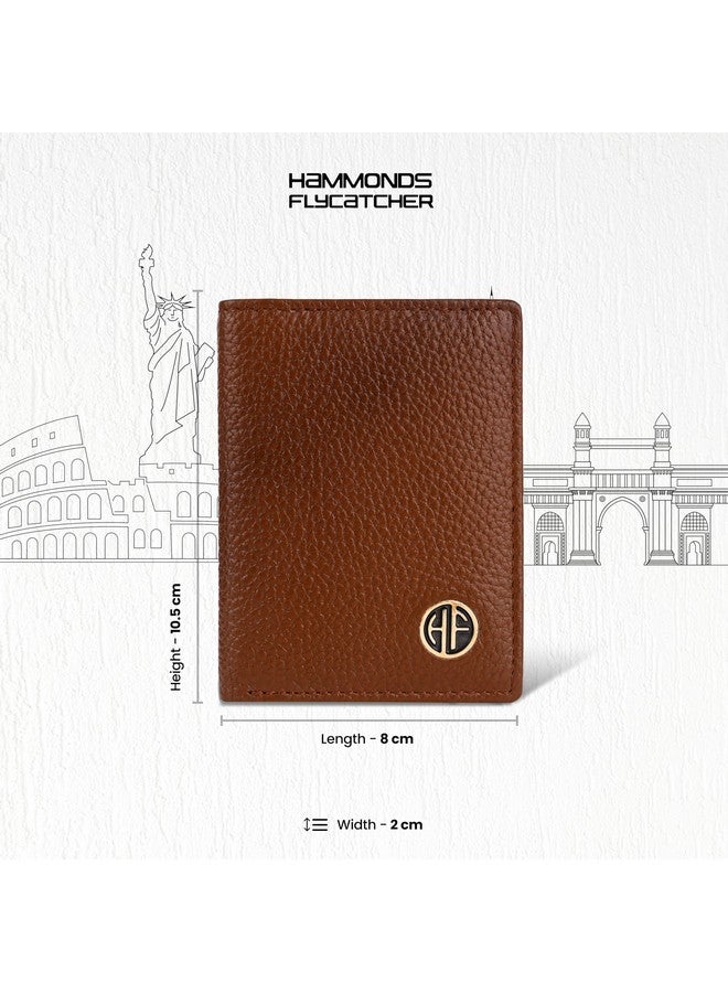  هاموندز فلاي كاتشر حامل بطاقات من الجلد الأصلي من HAMMONDS FLYCATCHER للرجال، حامل بطاقات ائتمان، محفظة بطاقات ائتمان رفيعة قابلة للطي ومحمية بتقنية RFID للرجال مع 6 فتحات للبطاقات وفتحة واحدة للعملات المعدنية وزر كبس معدني - بني - Image 2