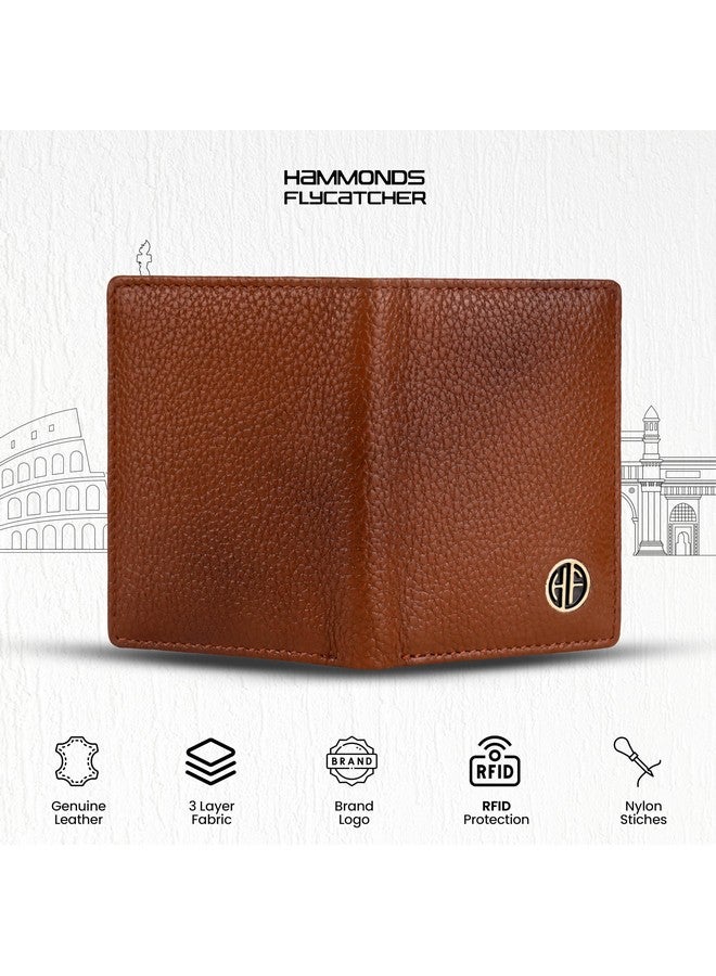  هاموندز فلاي كاتشر حامل بطاقات من الجلد الأصلي من HAMMONDS FLYCATCHER للرجال، حامل بطاقات ائتمان، محفظة بطاقات ائتمان رفيعة قابلة للطي ومحمية بتقنية RFID للرجال مع 6 فتحات للبطاقات وفتحة واحدة للعملات المعدنية وزر كبس معدني - بني - Image 4