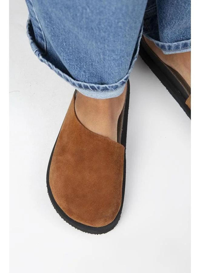 Ateshi Women's Leather Genuine Leather Flat Sole Tab Sandals.