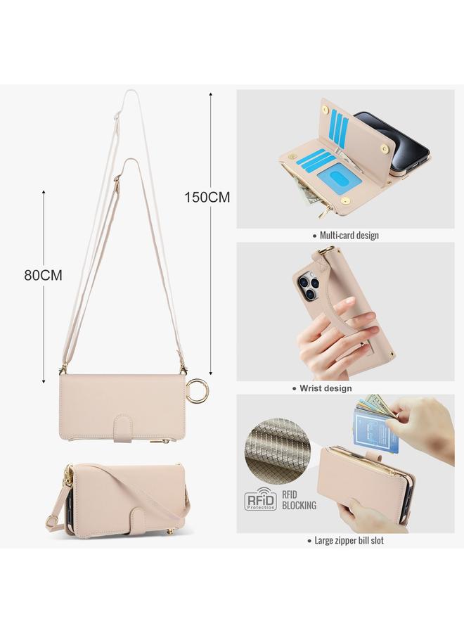 زبون جراب هاتف iPhone 11 Pro Max Crossbody Ring محفظة جلدية متعددة الوظائف - Image 3