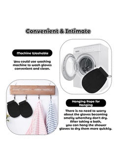 EOTM Pack Of 4 Moroccan Bath Exfoliation Scrubbing Gloves Black  - Image 2