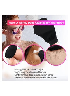 EOTM Pack Of 4 Moroccan Bath Exfoliation Scrubbing Gloves Black  - Image 5
