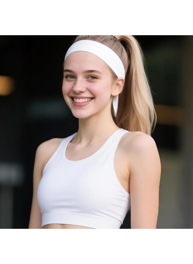 PTTIMFFM 4-Pack Adjustable Sports Tie-Back Headbands, Unisex Sweat-Wicking Workout Hair Bands for Running, Basketball, Tennis, Gym, Training (100 × 5.5 cm) - Image 5