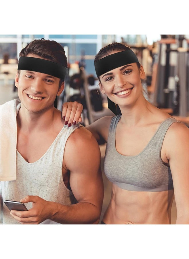 PTTIMFFM 4-Pack Adjustable Sports Tie-Back Headbands, Unisex Sweat-Wicking Workout Hair Bands for Running, Basketball, Tennis, Gym, Training (100 × 5.5 cm) - Image 4