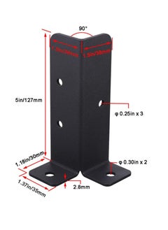 General 4-Piece Adjustable Timber Gazebo Fence Base Support Set Fits 1.5 × 1.5, 2 × 2, 2 × 4, 4 × 4, Black Heavy Duty Reversible Anchor Base Support Postbox  - Image 2