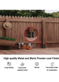 General 4-Piece Adjustable Timber Gazebo Fence Base Support Set Fits 1.5 × 1.5, 2 × 2, 2 × 4, 4 × 4, Black Heavy Duty Reversible Anchor Base Support Postbox  - Image 4