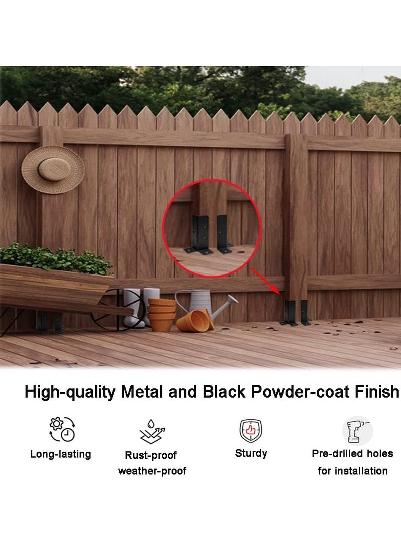 General - 4-Piece Adjustable Timber Gazebo Fence Base Support Set Fits 1.5 × 1.5, 2 × 2, 2 × 4, 4 × 4, Black Heavy Duty Reversible Anchor Base Support Postbox - Image 1