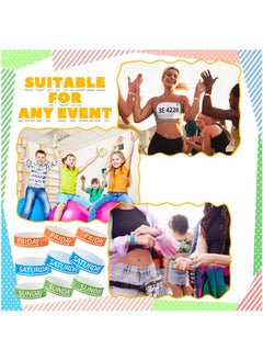 Henoyso 1800 Pcs Paper Wristbands Event Wristbands Numbered Waterproof Wrist Bands For Events Day Of The Week Paper Bracelets Wristbands For Kid Adult Friday Saturday Sunday (Orange Blue Green)  - Image 4