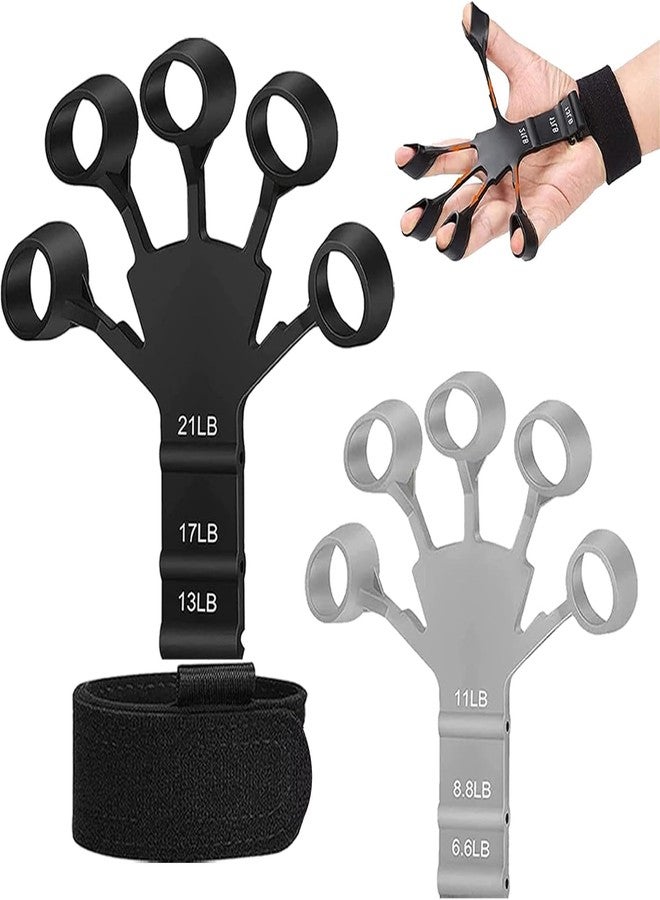 TOMATUS® 2 Pcs Hand Grip Strengthener, Forearm Strength Trainer, Finger Endurance, Hand Exercisers for Strength, Strength Training Equipment, Black & Grey - Image 1