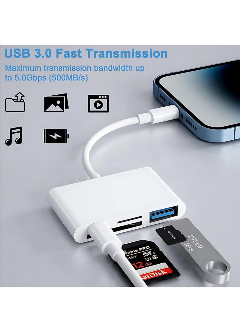 USB C SD TF Memory Card Reader, 4-in-1 Type C Card Reader, Compatible with Windows/Mac/Linux and More USB C Devices