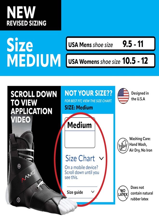 Braceapedia AAMO Sport Lace Up Ankle Brace for Women & Men - Professional Orthopedic Ankle Support & Foot Brace for Sports, Stabilizer & Active Protection - Breathable Neoprene - Black, Size M - Image 2