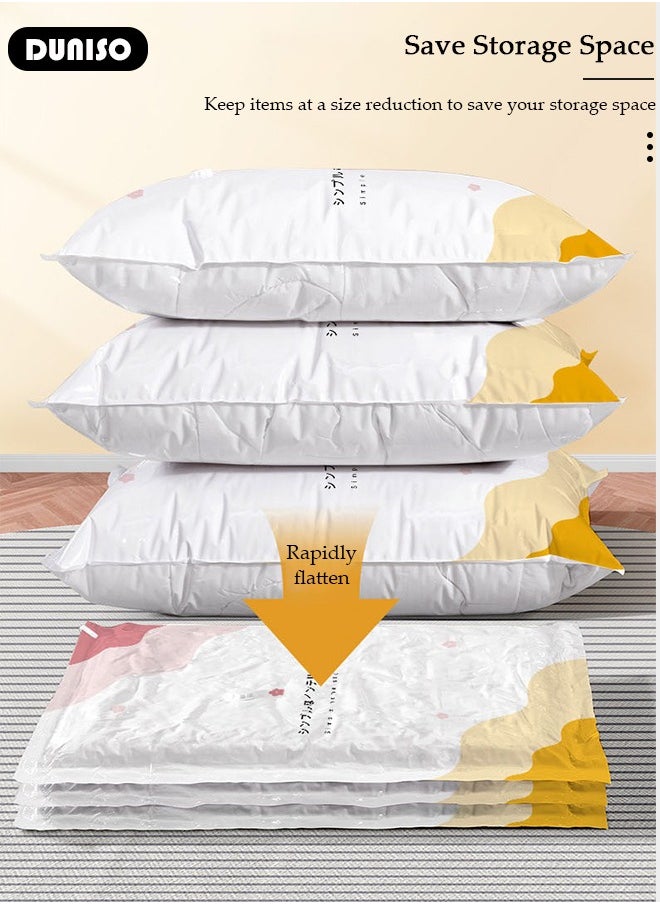 DUNISO Vacuum Storage Bags- Pack of 10 (2 Jumbo + 2 Large + 2 Medium + 4 Small) Reusable Compression Bags Space Saver for Packing, Clothes, Comforters, Blankets  - Image 2