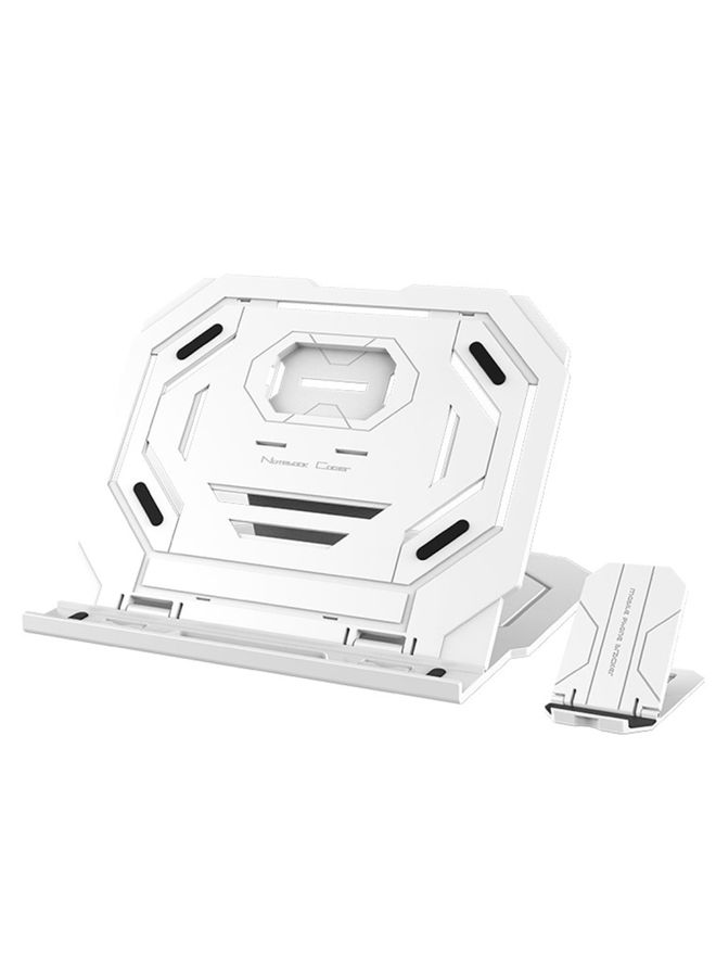 BURAQ T3 Multi-function Hollow Design Cooling Bracket with 10-Level Adjustable Angle for Notebook,  MacBook, iPad, Mobile Phones(White)  - Image 2