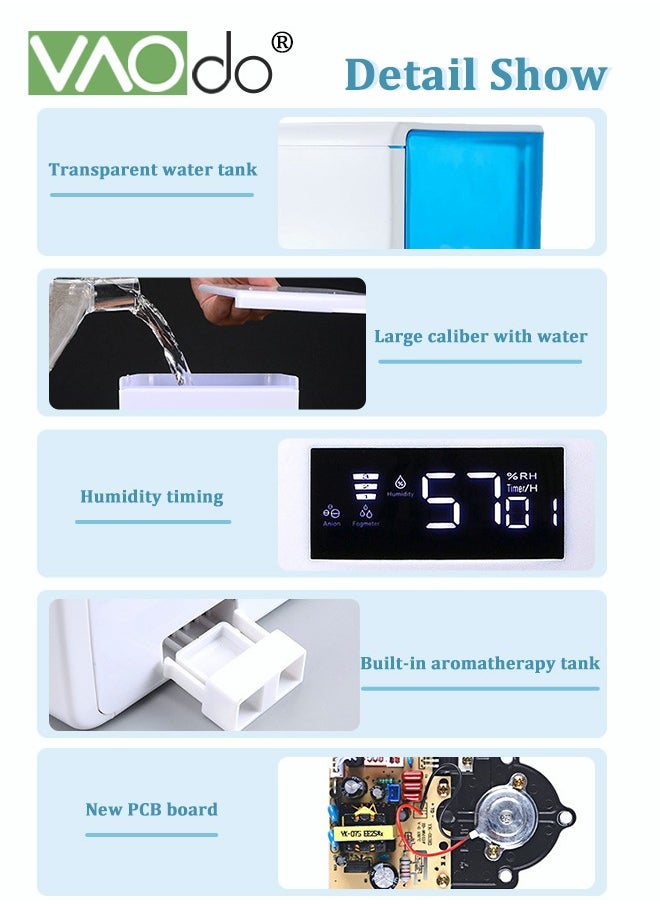 VAOdo - Humidifiers for Bedroom 3L Top Fill Cool Mist Humidifiers with Filter Quiet Humidifiers with Adjustable Mist Output - Image 1