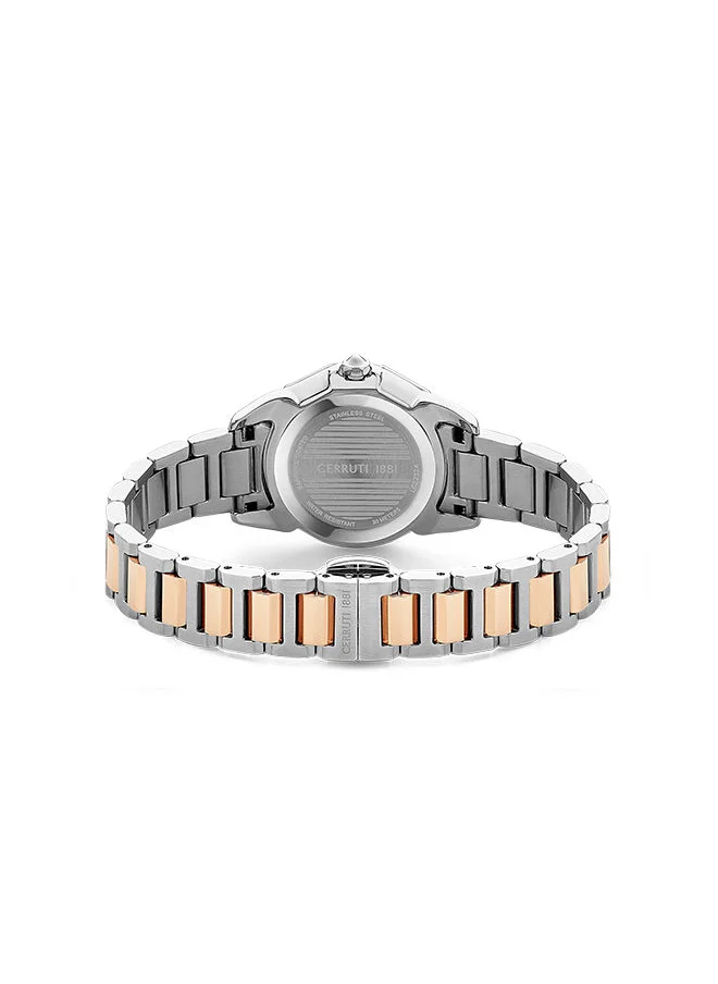 CERRUTI 1881 Womens Round Shape Stainless Steel Analog Wrist Watch CIWLG2232403 30 mm Rose gold