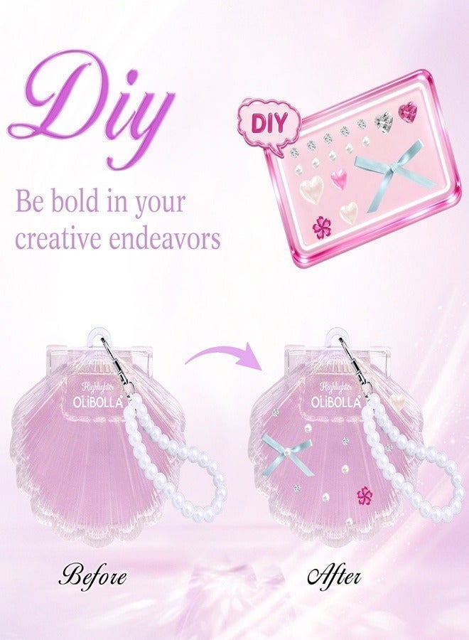 OLIBOLLA Shell Highlighter Power with Pearl Strap and DIY Decoration Card (Pink Lilac Glow) - Image 4