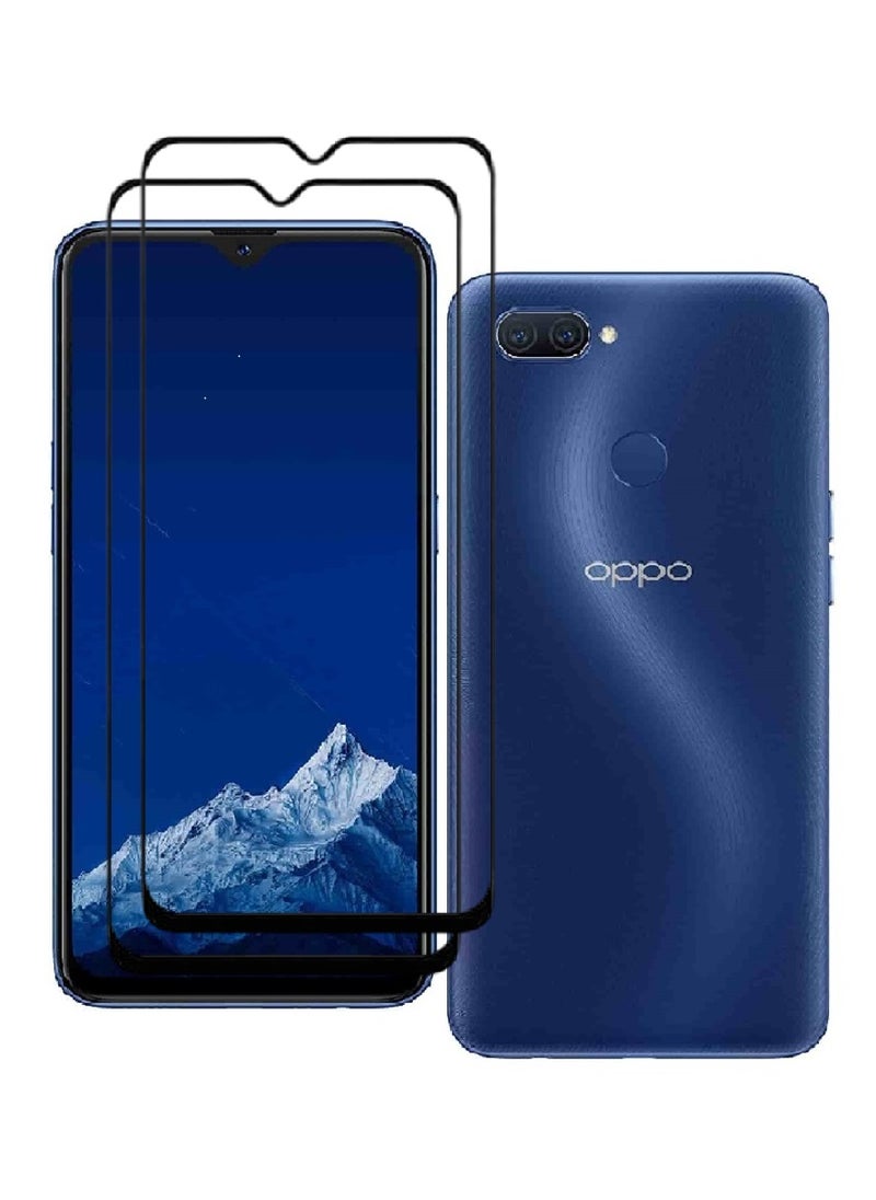 AINA 2 Pieces Tempered Glass Screen Protector 5D Designed For Oppo A11k Full Glue Edge to Edge Full Screen Coverage And Bubble Free - Image 1