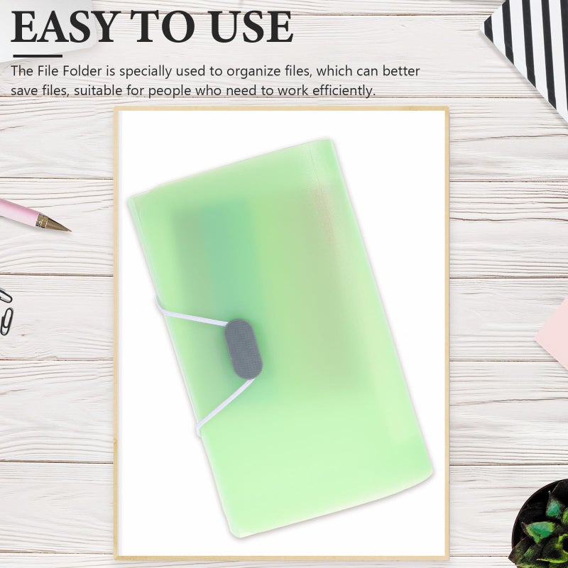 Green Expanding Accordion File Folder Portable Receipt Document Organizer For Office School Home - Image 5