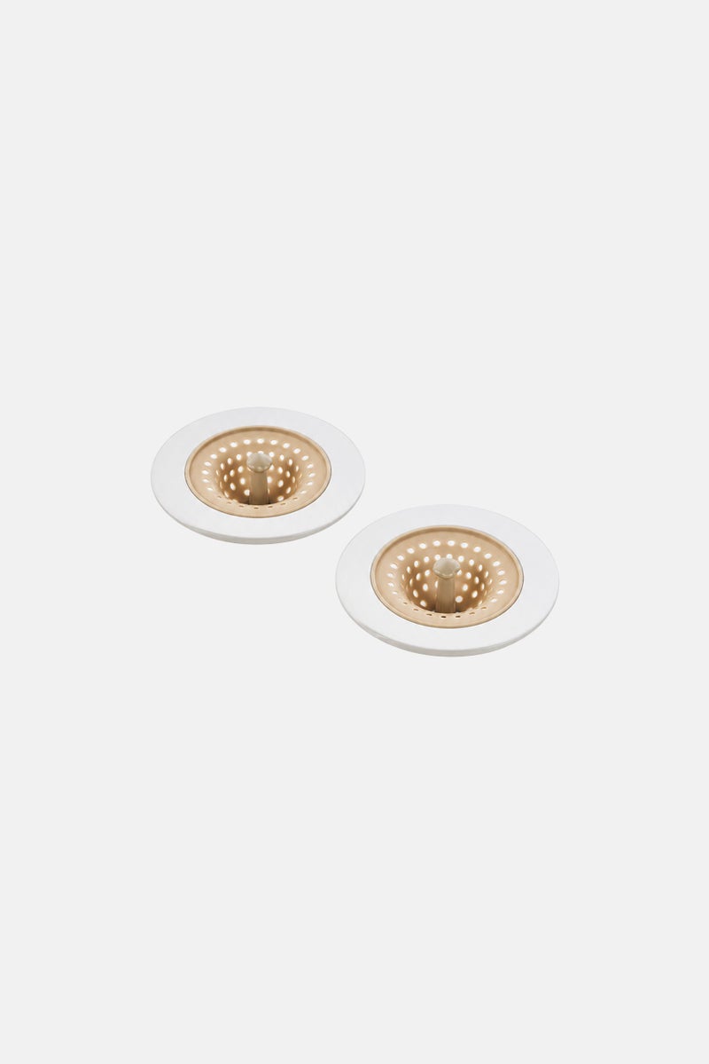 Bombay 2 Pcs Silicone Kitchen Sink Drain Strainer With Stainless Steel Edge, Multicolor - Image 2