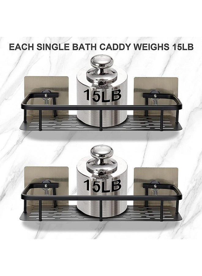 2-Piece No Drilling Stainless Steel Bathroom Shower Shelf Floating Shelves  - Image 3