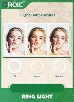GROIC Selfie Ring Light for Phone with 3 Light Temperatures, Ring Light Clip, Portable Rechargeable Clip-on Ring Light with 40 LEDs for Mobile, Laptop, Zoom Meeting, Makes up, Video Calls, Streaming, Selfie  - Image 2
