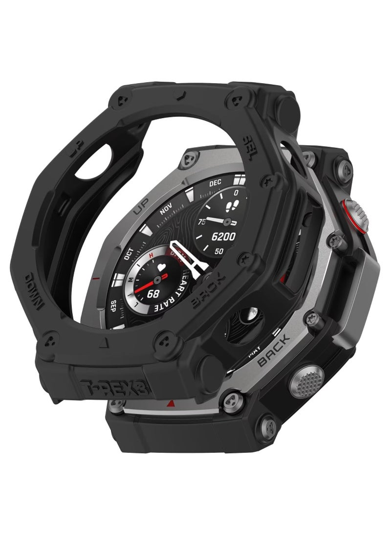 ماركة غير محددة - غطاء متوافق مع Amazfit T-Rex 3 ، لينة تبو المضادة للخدش ووتش الغطاء الواقي ، متوافق مع Amazfit T-Rez 3 ( أسود ) - Image 1