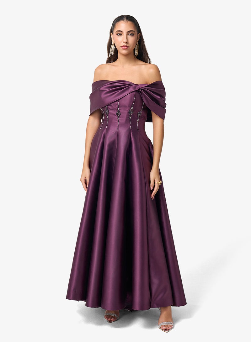 Threadz by Ajooni Off Shoulder Maxi Dress - Image 1