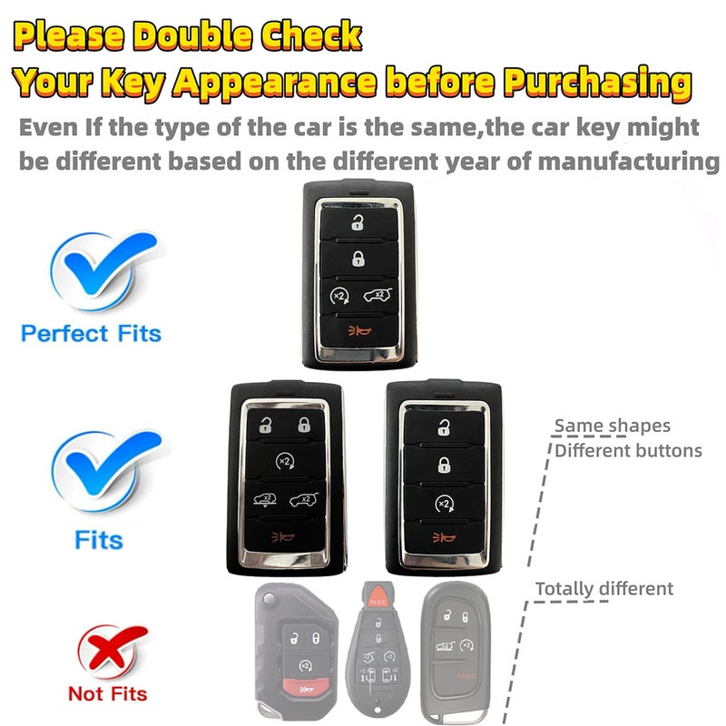 RFSRZ for Jeep Key Fob Cover,Black Leopard Beaded Key Holder Fits for Jeep 2023 2022 Grand Cherokee L Grand Wagoneer Grand Cherokee L 2021 Key Holder Accessories (Black) - Image 2