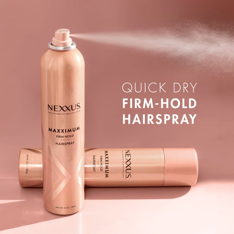 Nexxus بخاخ شعر نيكسيز ماكسيموم هولد للتثبيت، للتحكم، بخاخ تثبيت للشعر للنساء، وردي، 10 أونصة - Image 2