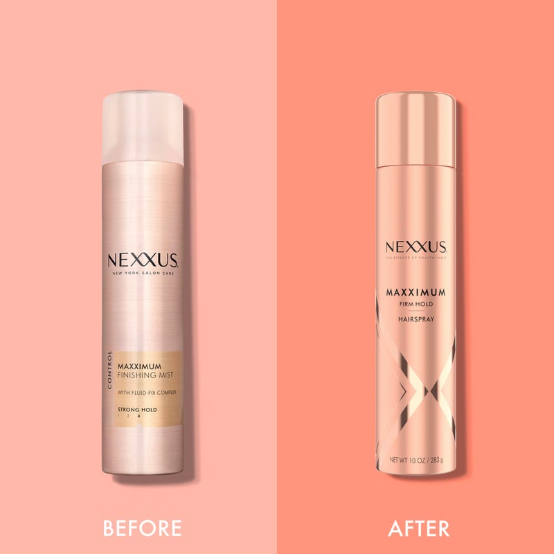 Nexxus بخاخ شعر نيكسيز ماكسيموم هولد للتثبيت، للتحكم، بخاخ تثبيت للشعر للنساء، وردي، 10 أونصة - Image 4