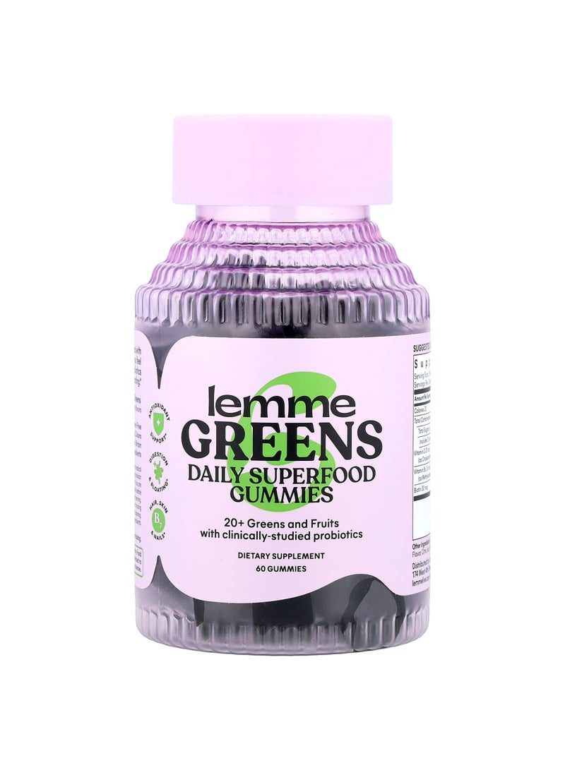 Greens, Daily Superfood Gummies, Berries & Greens, 60 Gummies