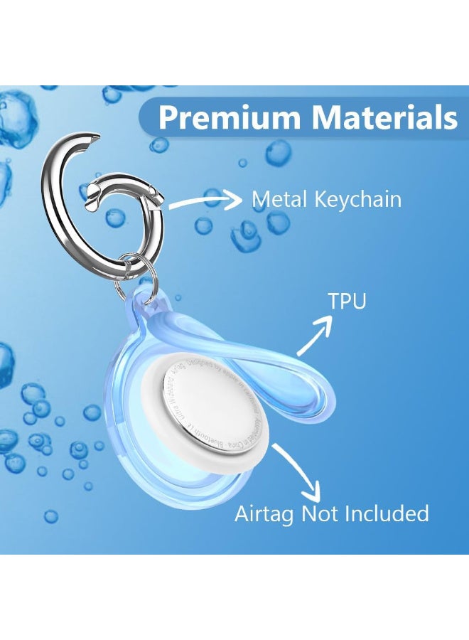 Protective Case for AirTag, Waterproof TPU AirTag Holder Case, Shockproof Anti-Scratch Case with Keyring and Metal Catabiner, Air Tag Holder Protective Cover for Kids, Key, Bag, Luggage - Image 4