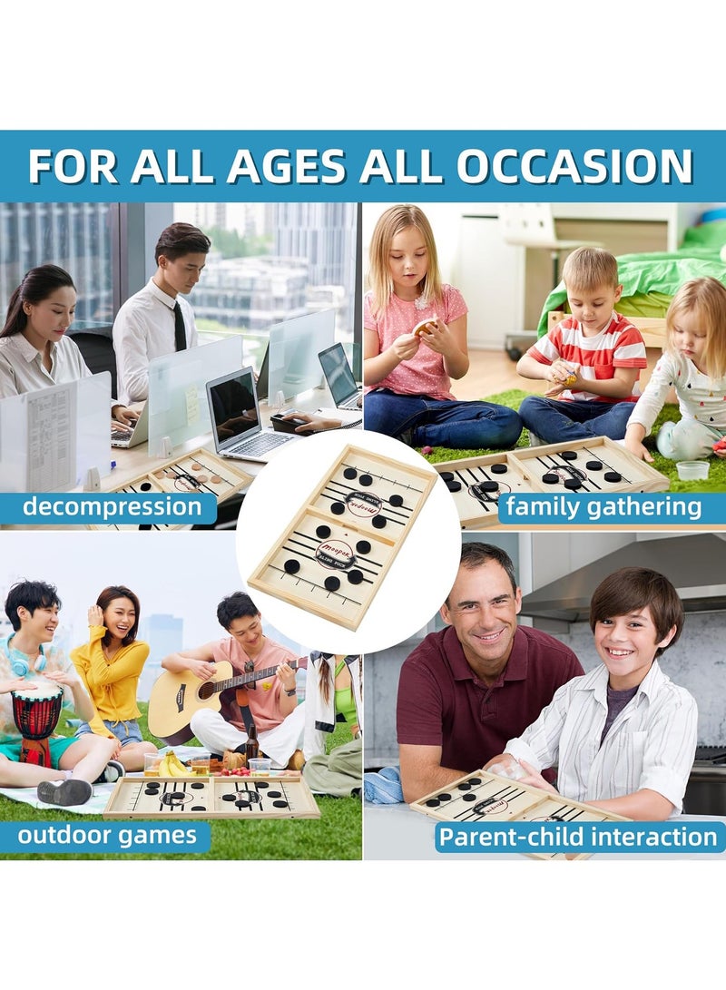 Hihonor Wooden Fast Sling Puck Game, Super Foosball Table,Desktop Battle Parent-Child Interaction Winner Slingshot Game,Adults and Kids Family Game Toys - Image 4